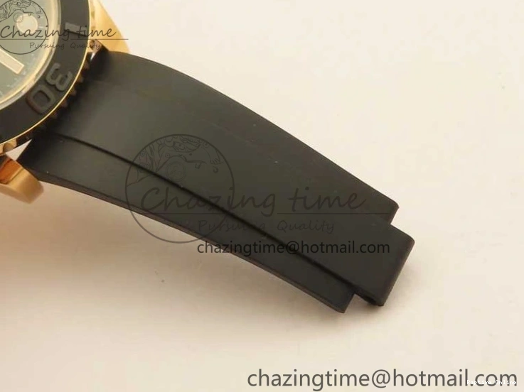 0405 Yacht-Master 126655 RG 3EF 1:1 Best Edition Black Ceramic Bezel on Black Rubber Strap VS Reliable 2488